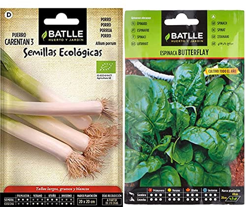 Semillas Batlle Puerro Grueso de Carentan 3 - ECO & Espinaca BUTTERFLAY