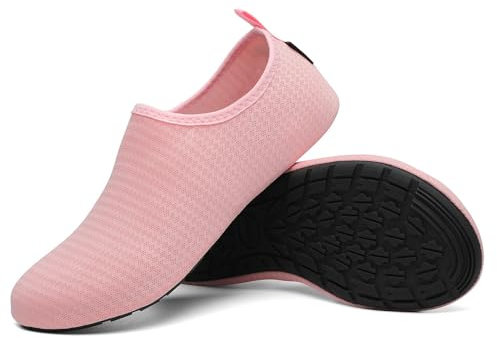SAGUARO Badeschuhe Herren Wasserschuhe Damen Schwimmschuhe Aquaschuhe Schnell Trocknend Strandschuhe Surfschuhe Leicht Neoprenschuhe Wassersportschuhe Tauchschuhe Rosa Gr. 40/41 EU