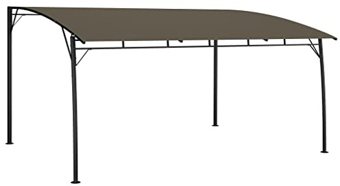 vidaXL Trädgård solskydd paviljong trädgårdspaviljong baldakin festtält pergola terrass paviljong trädgårdstält 4 x 3 x 2,55 m brungrå