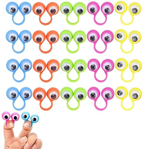 Auge Finger Spielzeug,Augapfel Finger Puppet Ringe,Augen Fingerpuppen,Große Augen Finger Ring,Fingerpuppe Pädagogisches Fingerspielzeug,Augapfel Finger Ringe,Glubschaugen,5 Farben,30pcs