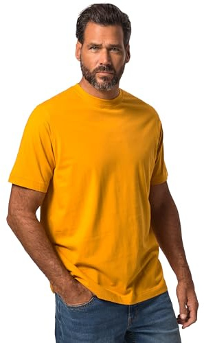 JP 1880 Herren große Größen Übergrößen Menswear L-8XL T-Shirt, Basic, Rundhals, gekämmte Baumwolle Curry 6XL 702558620-6XL