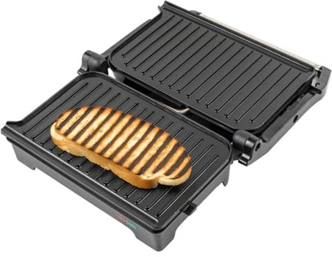 Fagor EasyGrill 1200W – Grill multifunción con superficie XL (26 x 16,5 cm), apertura 180º, revestimiento antiadherente, asa de tacto frío, ideal para carnes, verduras y bocadillos