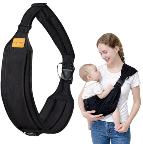 LIUYIDM Fascia Porta Bebe Multifunzione Marsupio Neonato Regolabile Marsupio Laterale per Bambini, Adatto a Neonati e Bambini Piccoli di Età Compresa tra 6 e 48 Mesi Carico 20 kg (Nero)