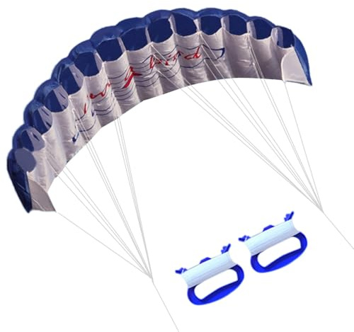 Stunt Kite, 55 Inch Dual Line Parafoil Kite with Flying Handle and 4.6ft Cord, Huge Parachute for Skydiving, Parachute for Skydiving