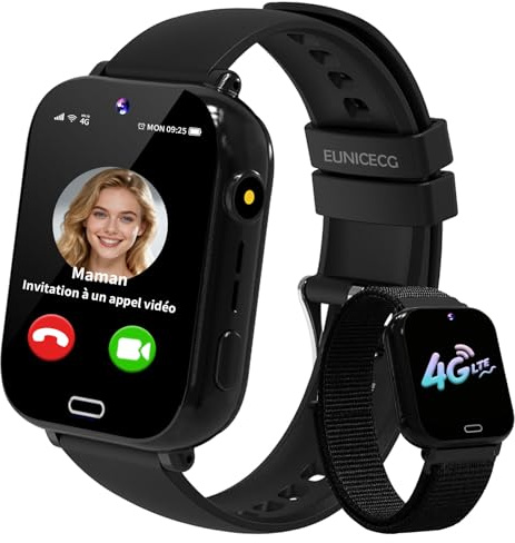 EUNICECG 4G Smartklocka för Barn med GPS-Positionering Videosamtal Telefoner SOS Spel Väckarklocka Kalkylator - Digital Smartwatch Barn Smart Klocka Kids Smart Watch Jongens Meisjes Födelsedag Gåvor
