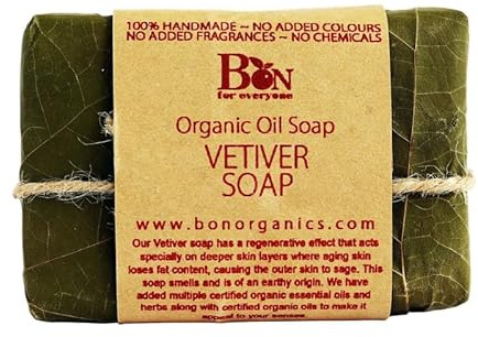MAHANT Vetiver Handmade Soap Bar – Cold-Processed Herbal Bath Soap with Essential Oils, Plant-Based Ingredients, Earthy Aroma, 100g