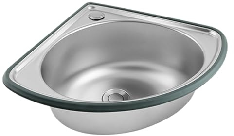 Stainless Steel Sink Wall-Mounted Corner Sink 1 Bowl Kitchen Sink Single Bowl Corner Sink Washbasin, Suitable for Kitchen, Restaurant, Motorhome, Boat, Bathroom(A A)