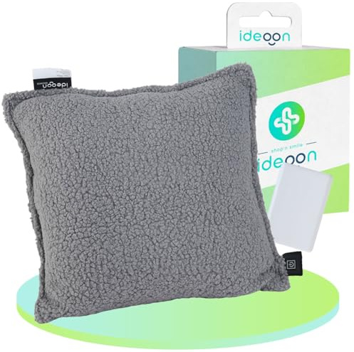ideoon 45x45 kabellos – Wärmekissen mit 5000mAh Akku, 3 Temperaturstufen, USB & weiche Füllung - Sanfte Wohlfühlwärme für Ihr Zuhause