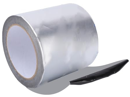 Akozon Värmeskyddstejp Av Aluminiumfolie, 100 Mm X 10 M Silvermetall Brandsäkert Stänkskydd med ABS- och CCS-certifiering för Marina Fartyg och Yachter