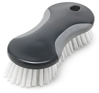 Addis ComfiGrip Scrubbing Brush With Soft Rubberised Grip And Durable Bristles,16.5 x 8 x 5 cm, Metallic Graphite