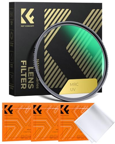 K&F CONCEPT 62mm MC UV Protection Filter with 28 Multi-Layer Coatings HD/Hydrophobic/Scratch Resistant Ultra-Slim UV Filter for 62mm Camera Lens (Nano-X Series)