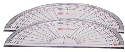Utoolmart Portable semicircle 10cm Plastic 180 Degree Protractor for School Office Supplies 2pcs