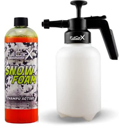 AutoFullCar - FOAMER - GENERADOR DE Espuma Manual con Champú Activo Snow Foam FullCarX 750 ml - Limpieza de carrocería (FOAMER + CHAMPÚ 750 ml)