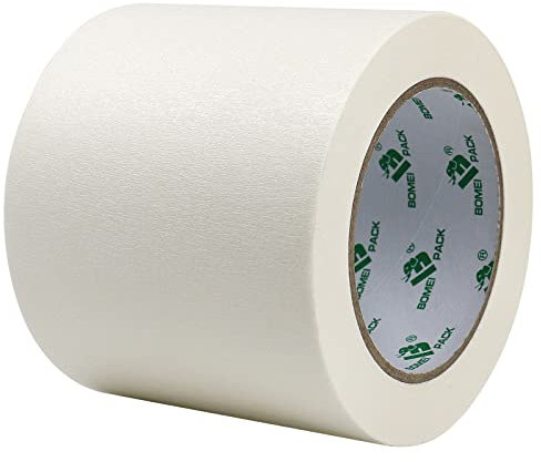 BOMEI PACK Malerband 100mmx50m Medium Kreppband für Malerei, Beschriftung, DIY Basteln, Dekoration und Schulprojekte Weiß