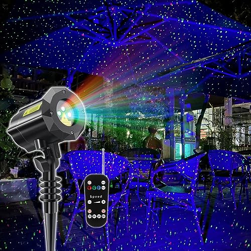 Poeland Christmas Projector Lights, Garden Lights Outdoor Star Projector Motion Firefly with Led