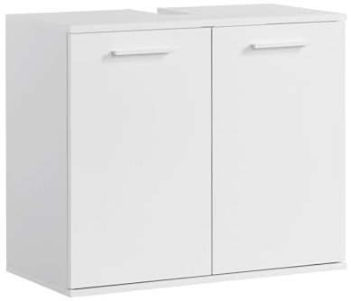 mokebo® Waschbeckenunterschrank 'Der Waschbär' (60x70x34 cm) Waschtischunterschrank oder Unterschrank fürs Waschbecken im Badezimmer, auch als Badezimmerschrank o. Badschrank aus Holz in Weiß