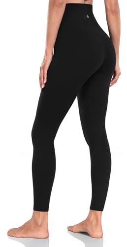 HeyNuts Yoga Pro 7/8 Leggings, High Waisted Soft Pants Buttery Workout Leggings Athletic Compression Yoga Pants 25'' Black S(4/6)