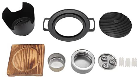 Parrilla De Carbón Portátil Con Marco De Madera: Parrilla Hibachi Duradera Para Acampar Y Barbacoa Casera Sin Humo