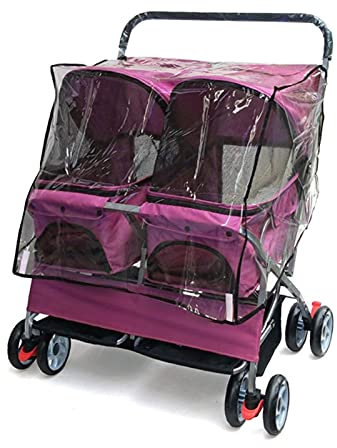 Haustier-Buggys für mittelgroße und kleine Hunde, Haustier-Buggy, Doppel-Schlafnest, Sitz für Hunde, Katzen und mehr, Haustier-Transporter, zusammenklappbarer Hunde-Reise-Kinderwagen (rosarot)