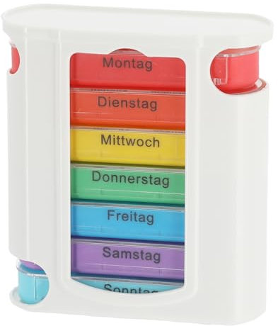 MC-Trend Tablettenbox 7 Tage mit 4 Fächern pro Tag – große Pillendose & Wochendispenser – Medikamentenbox in Stückzahl wählbar: 1, 2, 6, 12, 24 oder 48 Stück