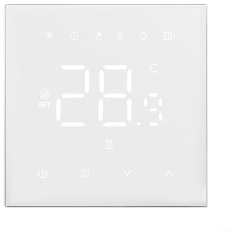 Zoegneer Termostato per riscaldamento programmabile con WiFi abilitato, programma settimanale con funzione di sicurezza per bambini per Tuya Smart Home (riscaldamento dell'acqua bianca 3A)