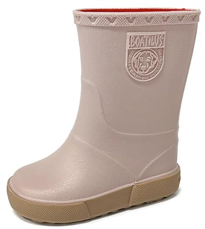 Boatilus Nautic, stivali da pioggia unisex, Galosce da bambino, Antipioggia 100% impermeabili, Foderato - ROSA ANTICO – T25