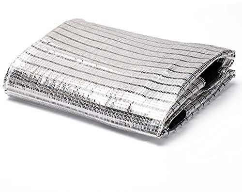 Reflektierendes Sonnenschutznetz aus Aluminiumfolie für Dachfilz, Bodenplane, Boot, 75 % Schatten, leicht, silberfarben, rechteckig, Größe 2 x 3 m