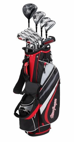 MacGregor Golf DCT4000 Golf Clubs Set with Bag (Graphite/Steel - 1 Inch Longer, 16 Pieces / 11 Clubs, Regular, Right)