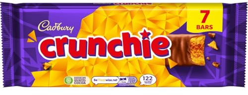 Cadbury Crunchie Milk Chocolate and Honeycomb Bars 26.1 g (Pack of 7 Bars)