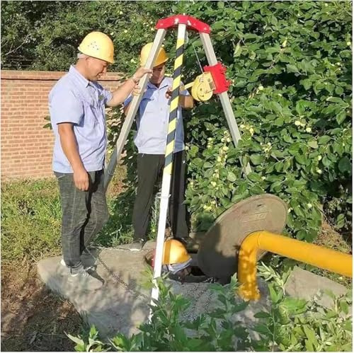 Kit anticaduta resistente per spazi ristretti, treppiede in alluminio con gambe retrattili e protezione anticaduta da 816,5 kg, ideale per fognature e operazioni di sicurezza