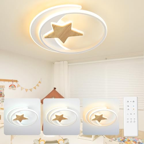 Hjldaeu Lampara Infantil Techo, 50CM 42W Lámpara de Techo LED Regulable con Control Remoto 3000-6000K Plafón LED Techo para Cuarto de Niños Dormitorio Sala de Estar