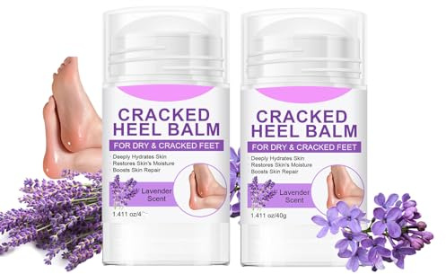 2 bastoncini di balsamo per la riparazione dei talloni screpolati, crema per piedi alla lavanda con burro di karitè per calli, piedi secchi e screpolati, idrata e ammorbidisce profondamente i piedi