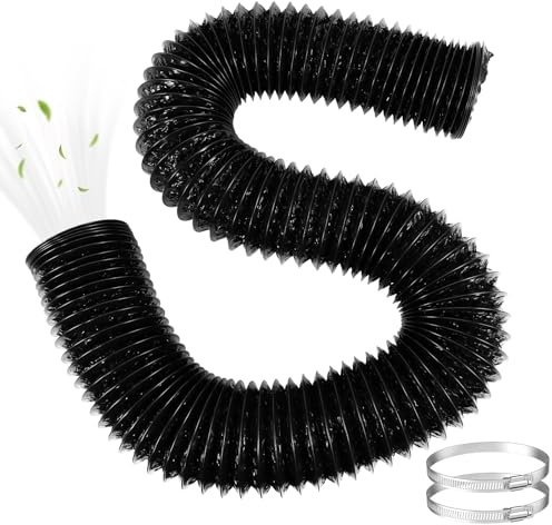 Negro Manguera de ventilación de PVC de 100 mm, tubo de aluminio de 3 metros, manguera de aluminio flexible para secadora universal, campana de cocina, ventilador extractor