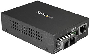 StarTech Conversor de Medios Fibra SC Multimodo Gigabit 550m (MCMGBSCMM055) | Jumbo Frames hasta 9K, Autonegociación y auto MDI/MDI-X, Control de flujo full-dúplex