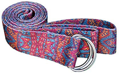 Yogagurt – Hochwertiger 2 in1 Yoga Gurt/Yogamatte Tragegurt mit Verschluss als praktisches Hilfsmittel beim Yoga oder Pilates (Red Chakren)