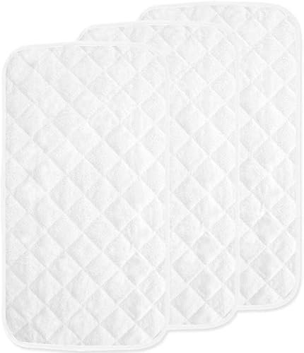 Wasserdichte Wickelunterlage, gesteppt, 3 Stück, babyhautfreundliches Bambus-Frottee, Größe L 68,6 x 35,6 cm
