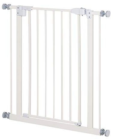 PawHut Pressure Fit Safety Gate, Adjustable Dog Gate, Pet Barrier for for Doorways, Staircases and Hallways with Auto Close, Double Locking, Opening 74-80cm, White