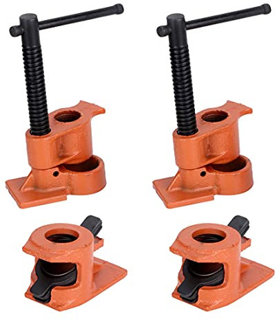 2 Pièces Serre-Joint à Tube, 1/2 in Ensemble de Pinces à Bois, H Style Colliers de Serrage à Vis en Fonte Robuste Menuisier, Serre joint Jeu d'Étau de Bois Établi de Travail, avec Base Large
