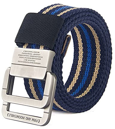Leinwand Gürtel, Herren Gürtel, Atmungsaktiv Komfortable, Doppel Legierung Schnalle Elastischen Weben, Starke Und Tragen Beständig, 115 * 3,8 Cm (G,115cm)