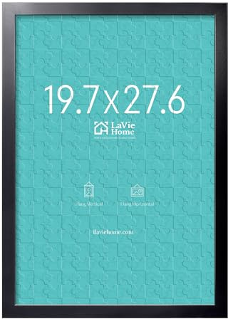 LaVie Home 19.7x27.6 Picture Frame Black, Puzzles Frame for Wall Decoration, Classic Black Minimalist Style Suitable for Decorating Houses, Offices, Hotels, Puzzles Posters Photos or Artwork（1 Pack）