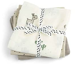 Done by Deer Mullwindeln 3-er Pack GOTS Lalee Sand - 70 x 70 cm - GOTS® zertifiziert Stoffwindelset, 100% Bio-Baumwolle