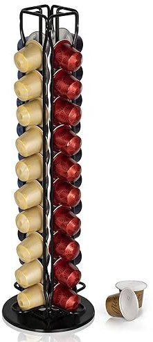 RECAPS Kaffeekapselhalter kompatibel mit Nespresso, Kaffeekapselhalter für Original 40 Kaffeekapseln, drehbares Design, Kaffee-Aufbewahrungsregal für 40 Kapseln, Kaffeehalter-Ständer