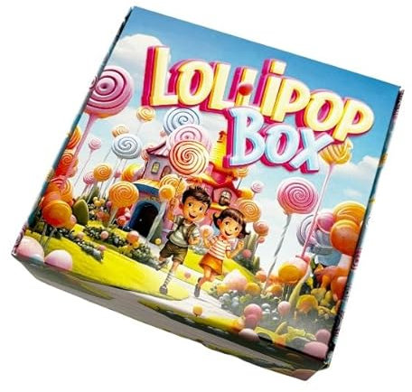 Box Lollipop sucettes - Boite de bonbons composées de 30 sucettes - Poids 370g