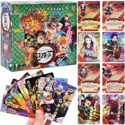 HYMBCFW Anime Carte Collezionabili, 192Pezzi Carte Anime Cart Bambini Cartes Collezionabili Set di Cartes da Collezione Giochi di Cards per Fan Bambini Adolescenti e Adulti