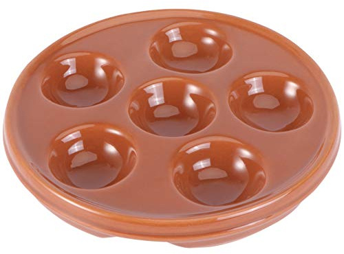 Homoyoyo Ceramic Escargot Baking Dish for Kitchen Use Brown Snail Plate with Fine Workmanship without Rough Edge, Dishwasher Safe Practical Baking Tray for Home and Dining