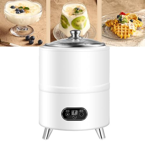 Smart Constant Temperature Yogurt Machin, 8/12L Electric Yoghurt Making Machine with Timing & Temperature Control for Fruit Vinegar, Yogurt, Rice Wine,12L-White