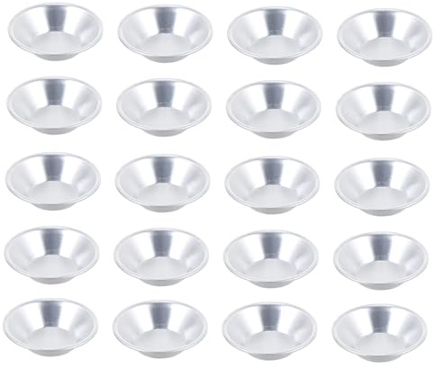 EPIGEIST Molde Para Tartaletas De Huevo De Aleación De Aluminio Antideslizante 20 Piezas Mini Para Repostería Doméstica Horno Postres