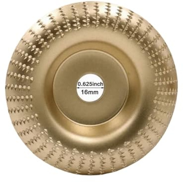 Utensile for mola for legno, disco abrasivo in carburo di tungsteno da 125 mm for smerigliatrice angolare, progetti fai te intaglio e rifinitura del(1PC(Arc) Gold)