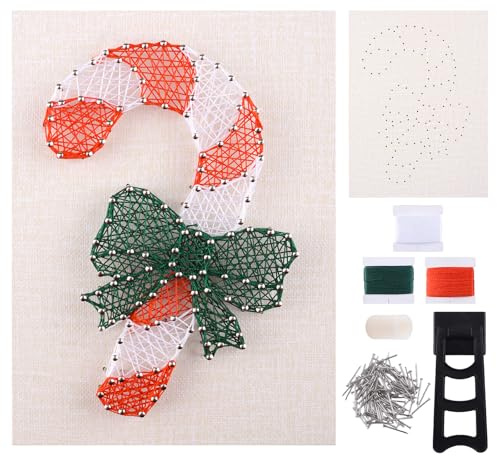URROMA Kit de arte de cuerda para adultos, kit de manualidades de dulces de Navidad 3D para adultos, suministros de arte de cuerda para decoración de pared del hogar, regalo único