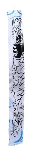 AKOOSY Bandiera Decorativa Giapponese Carpino Nero Bianco per Giardino Decorazione Esterno Leggera e Svolazzante Idea Regalo Souvenir Festivo per Balcone e Prato